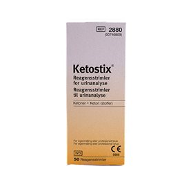 Ketostix urinteststrimler – test for ketoner i urinen, 50 stk