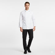 Nybo Hvid Unisex Take Away Kokkejakke, Langermet, Romslig Passform