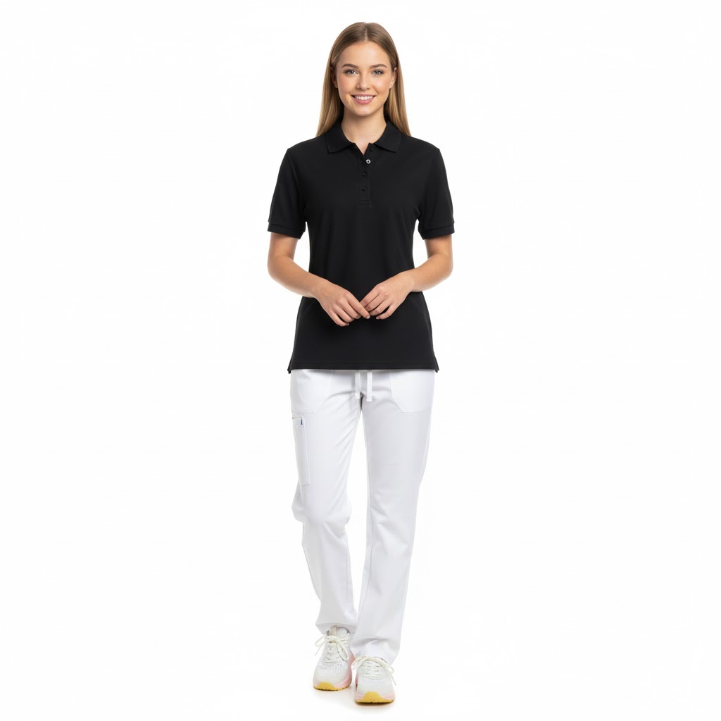 Nybo Sort Dame Prowear Poloshirt, Ekstra slitesterk