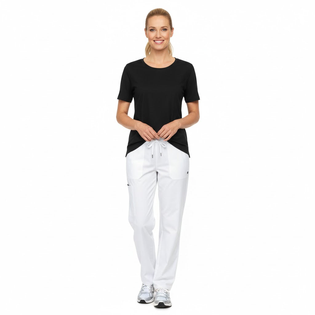 Nybo svart dame Prowear T-skjorte, slitesterk, figursydd, formstabil