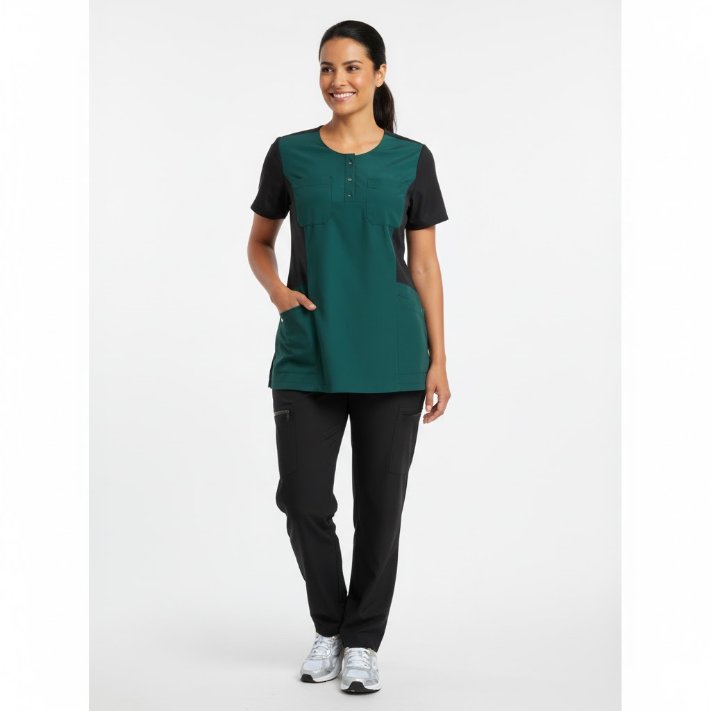 Nybo Mørkegrønn Unisex Sporty Mix Busseronne, Kortermet, Pustende, Stretch