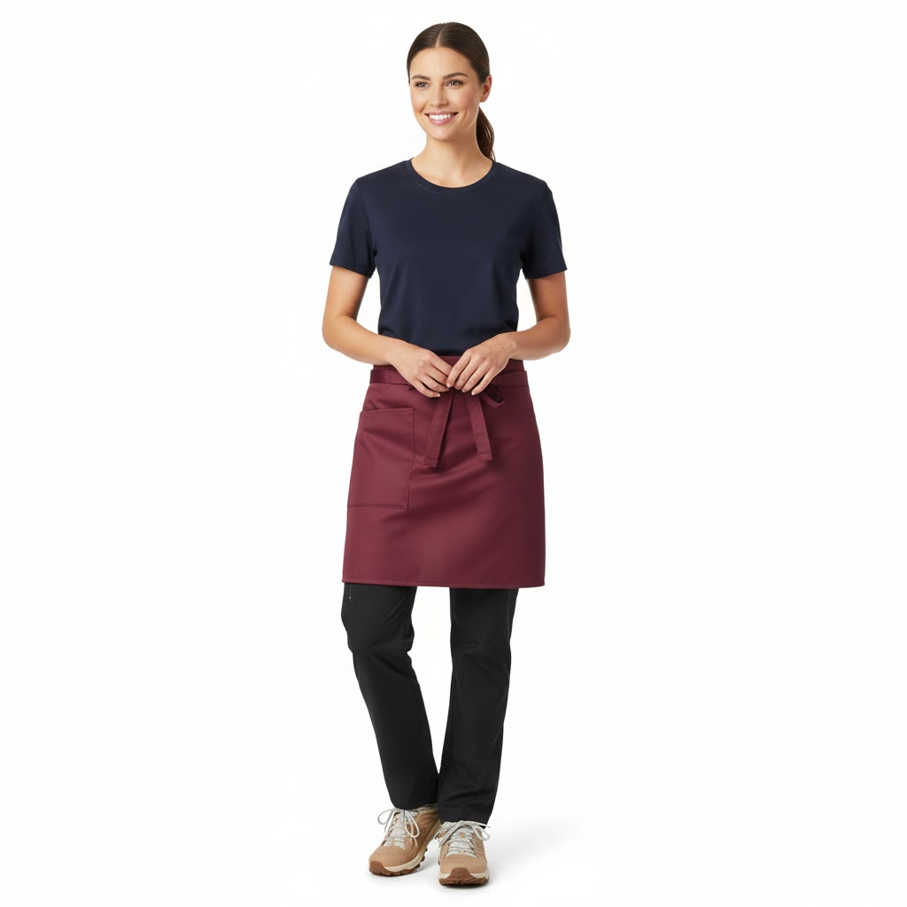 Nybo Bordeaux Unisex Pick-Up forkle, kort forstykke med lomme