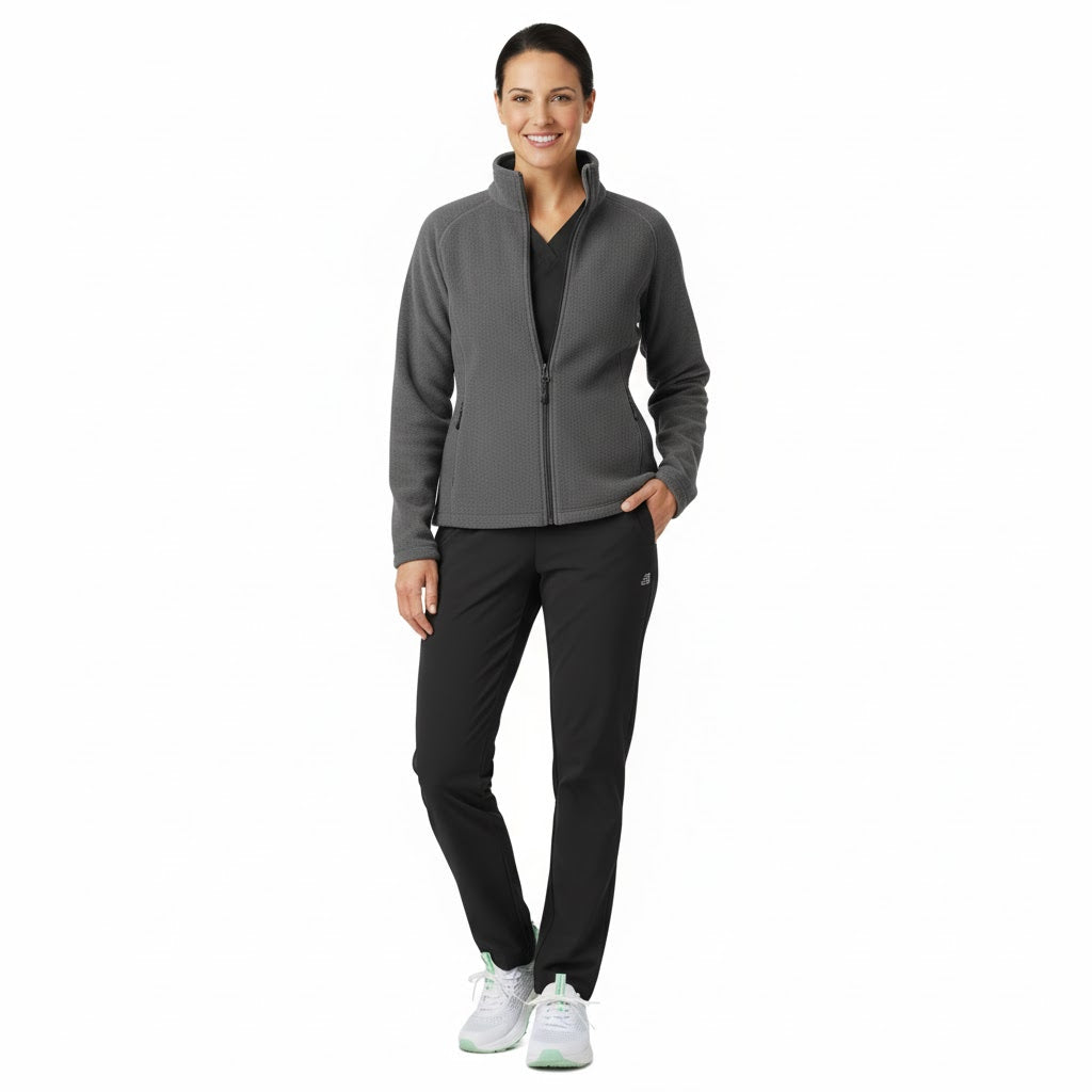 Nybo Grå Dame Shirts &amp; Outdoort Microfleece Cardigan — Antipilling, Elastikk, Figursydd
