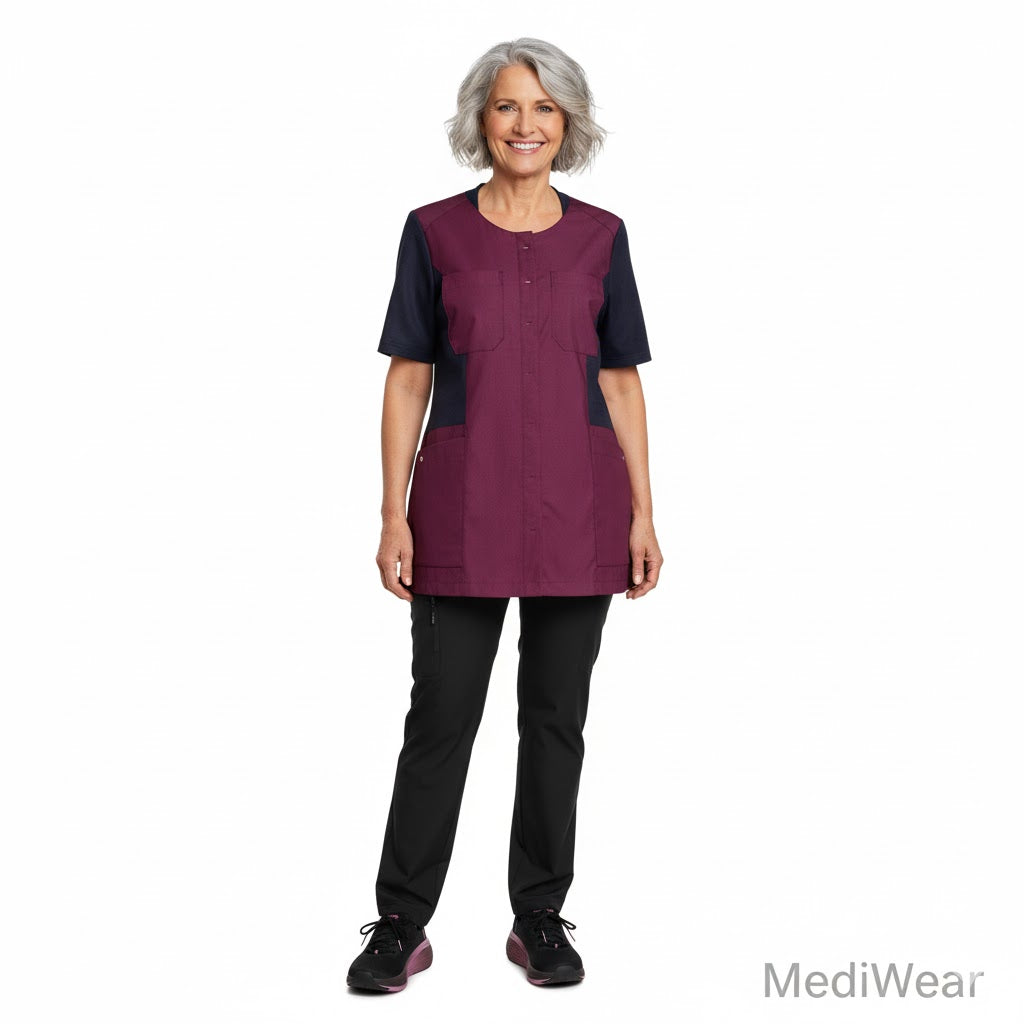 Nybo Bordeaux Unisex Sporty Mix-tunika — elastisk, pustende og komfortabel