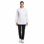 Nybo hvit unisex New Nordic kokkejakke, langermet, strekkbar, hurtigtørkende