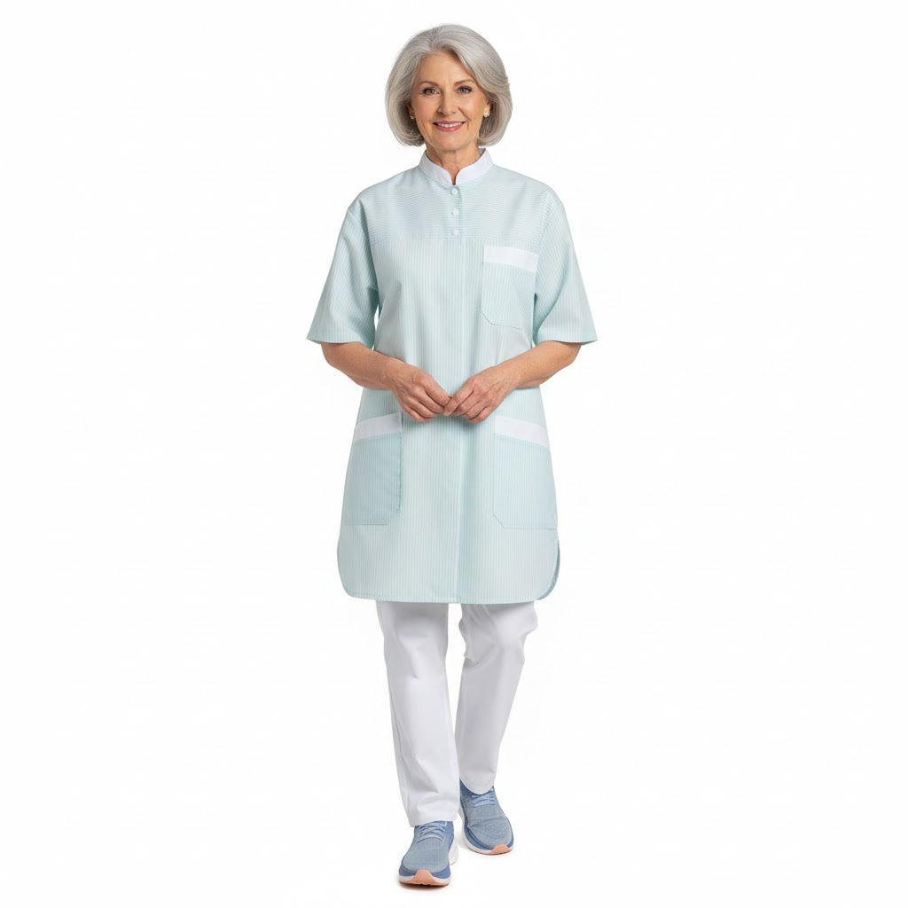 Nybo Hvit-Mint Dame Cloud Tunika — God passform, rygginnsnitt
