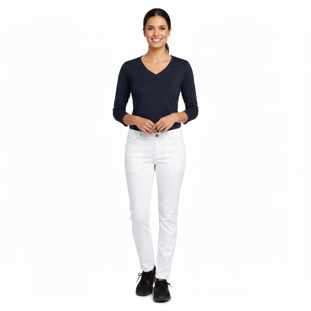 Nybo Hvite Unisex Harmonybukser, Stretch, Justerbar Elastikk