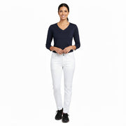 Nybo Hvite Unisex Harmonybukser, Stretch, Justerbar Elastikk