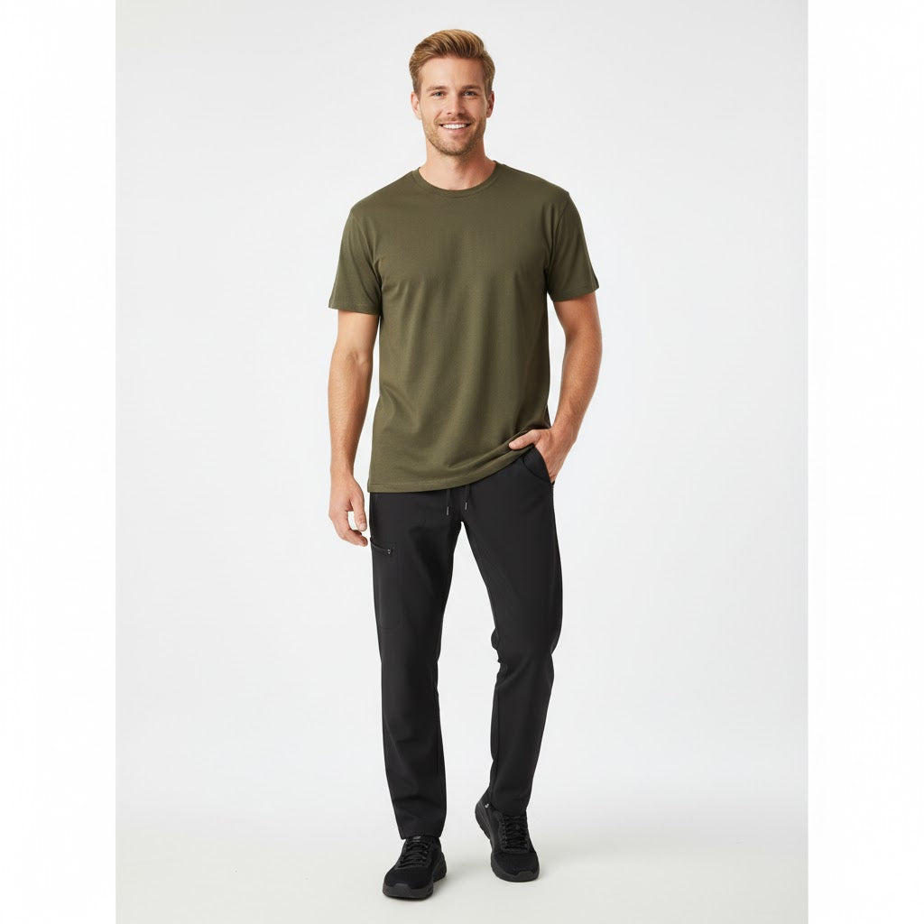 Nybo Oliven Herre Basic T-shirt, slitesterk, klassisk modell