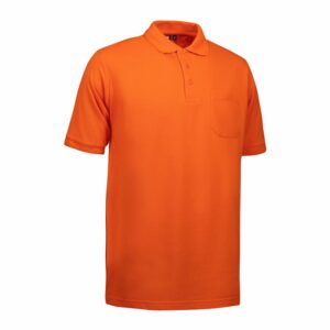 Nybo Orange Herre Prowear Poloshirt, Slitesterk, Brystlomme