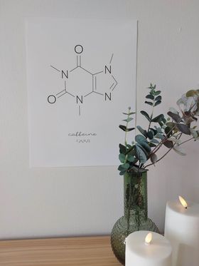 Morsom koffeinmolekyl-plakat