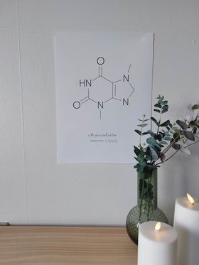 Morsom plakat med sjokolademolekyl