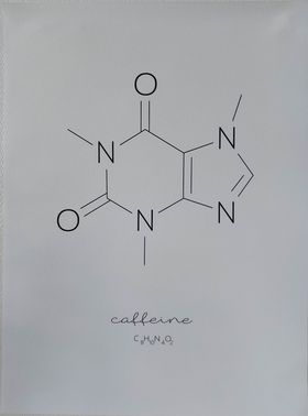 Morsom koffeinmolekyl-plakat