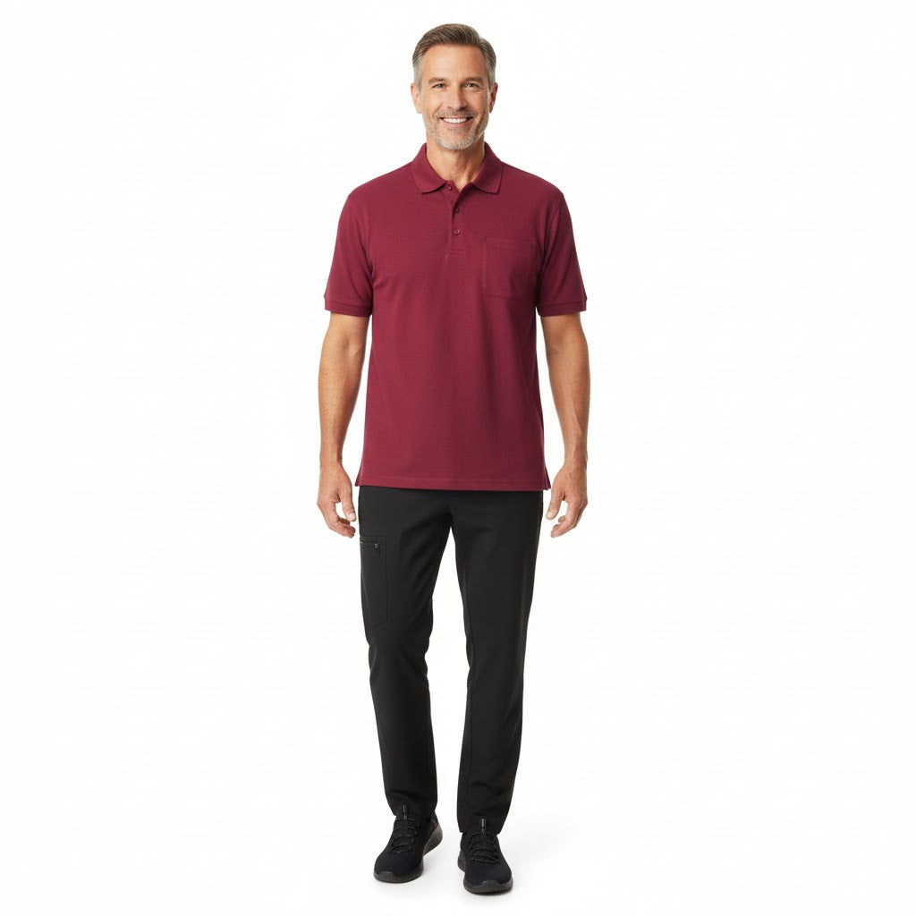 Nybo Bordeaux Herre Prowear Poloshirt — Slitesterk, Brystlomme