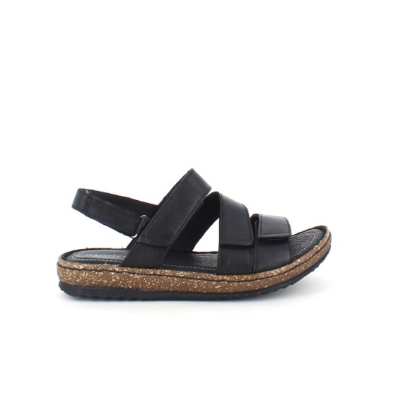 Sort skinnsandal med fire justerbare remmer fra Relaxshoe