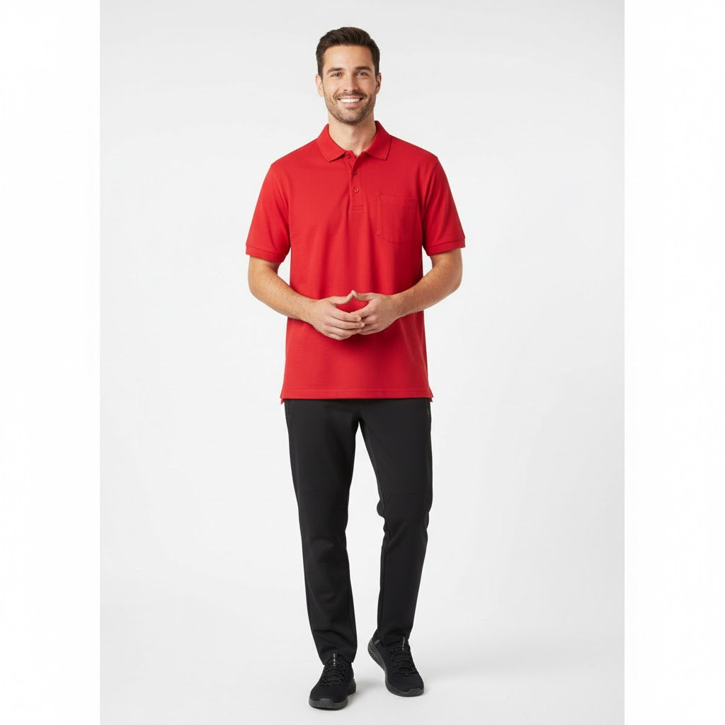 Nybo Rød Herre ProWear Poloshirt — Slitesterk med brystlomme