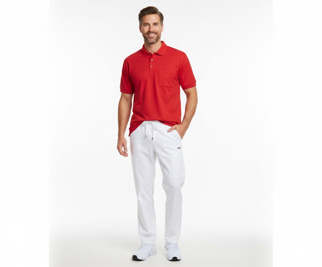 Nybo Rød Herre Basic Polo Shirt, Slitesterk, Brystlomme