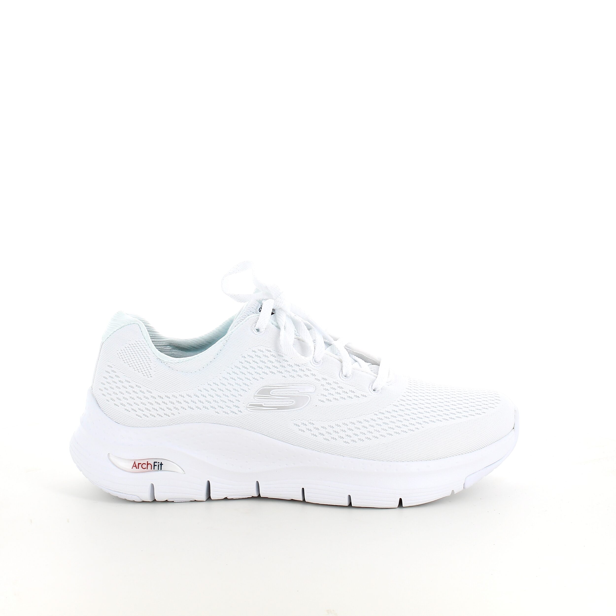 Hvit Skechers med ekstra svangstøtte