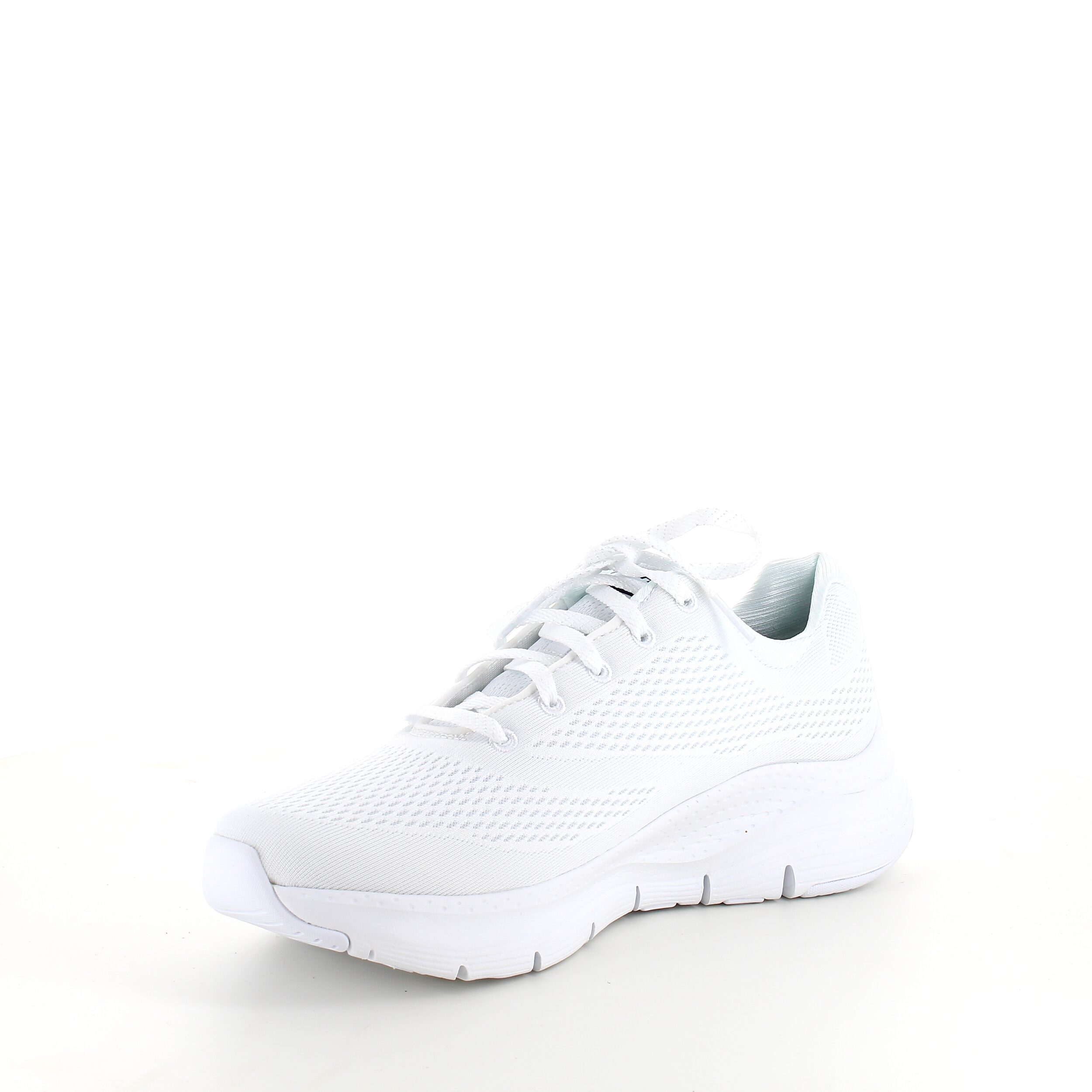 Hvit Skechers med ekstra svangstøtte