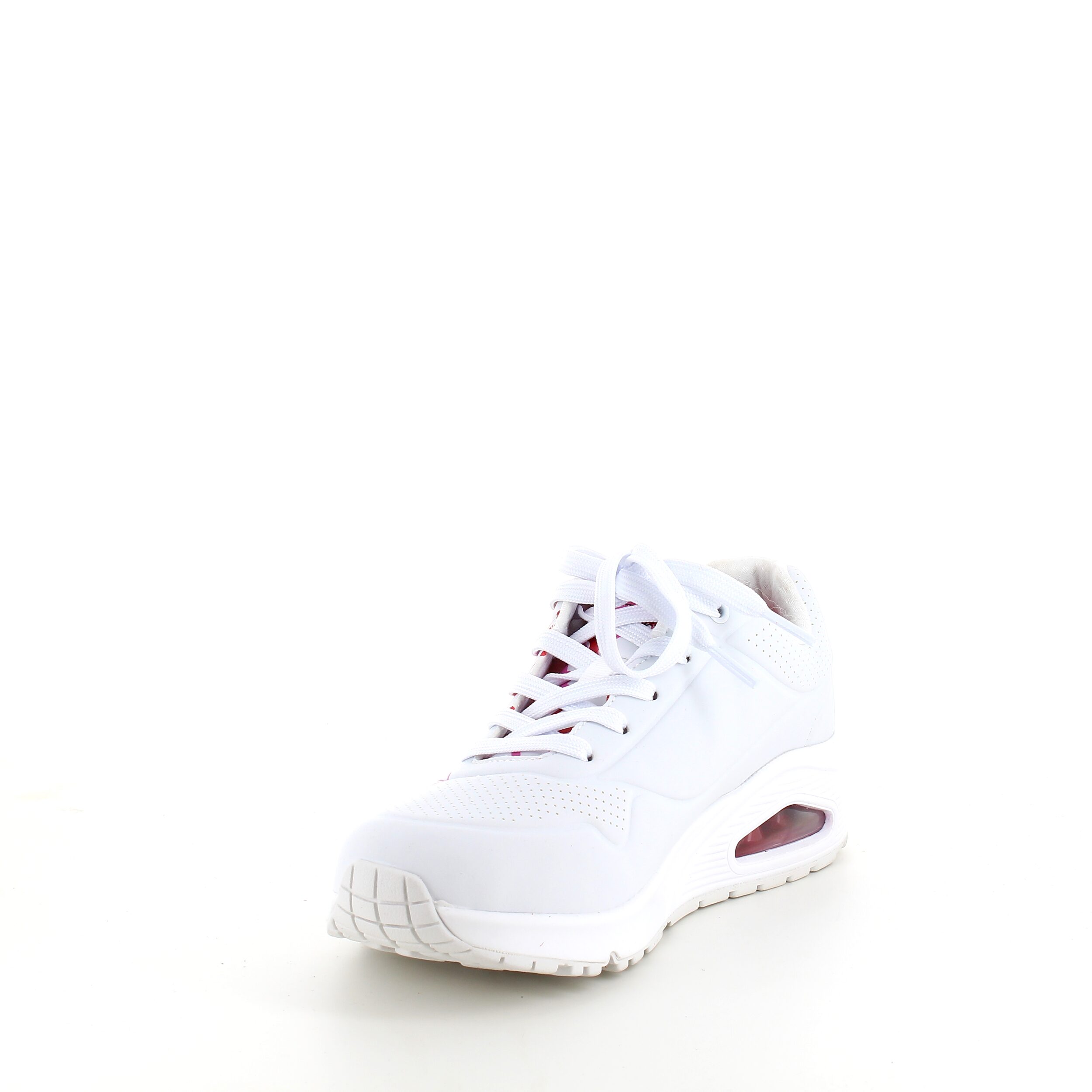 Hvite Skechers-sko med Lovewall-hjerter