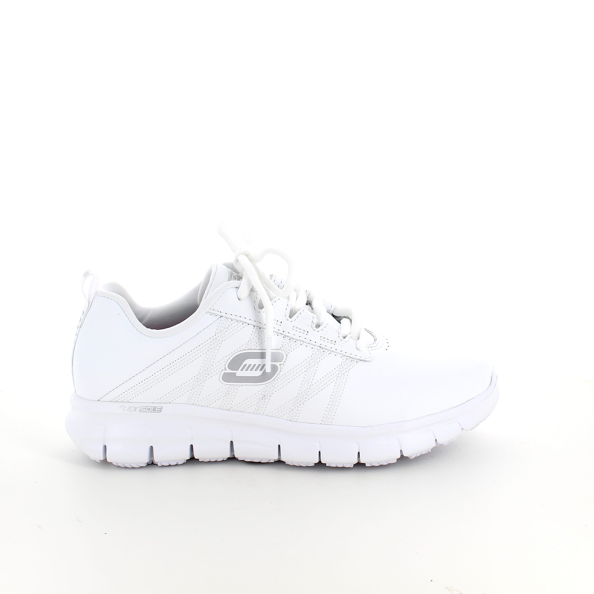 Hvit Skechers work-sko med memory foam