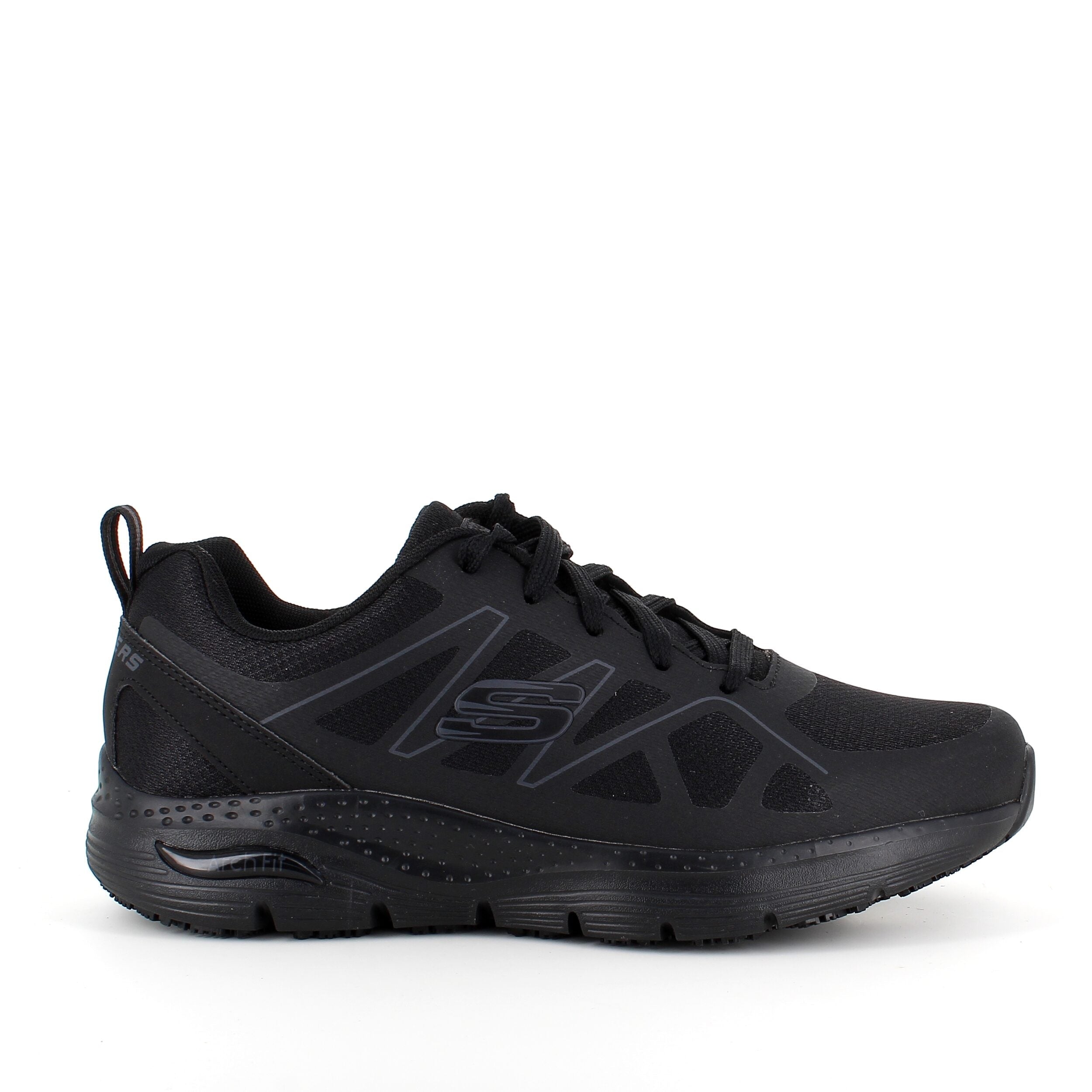 Skechers Work sko i svart med svangstøtte