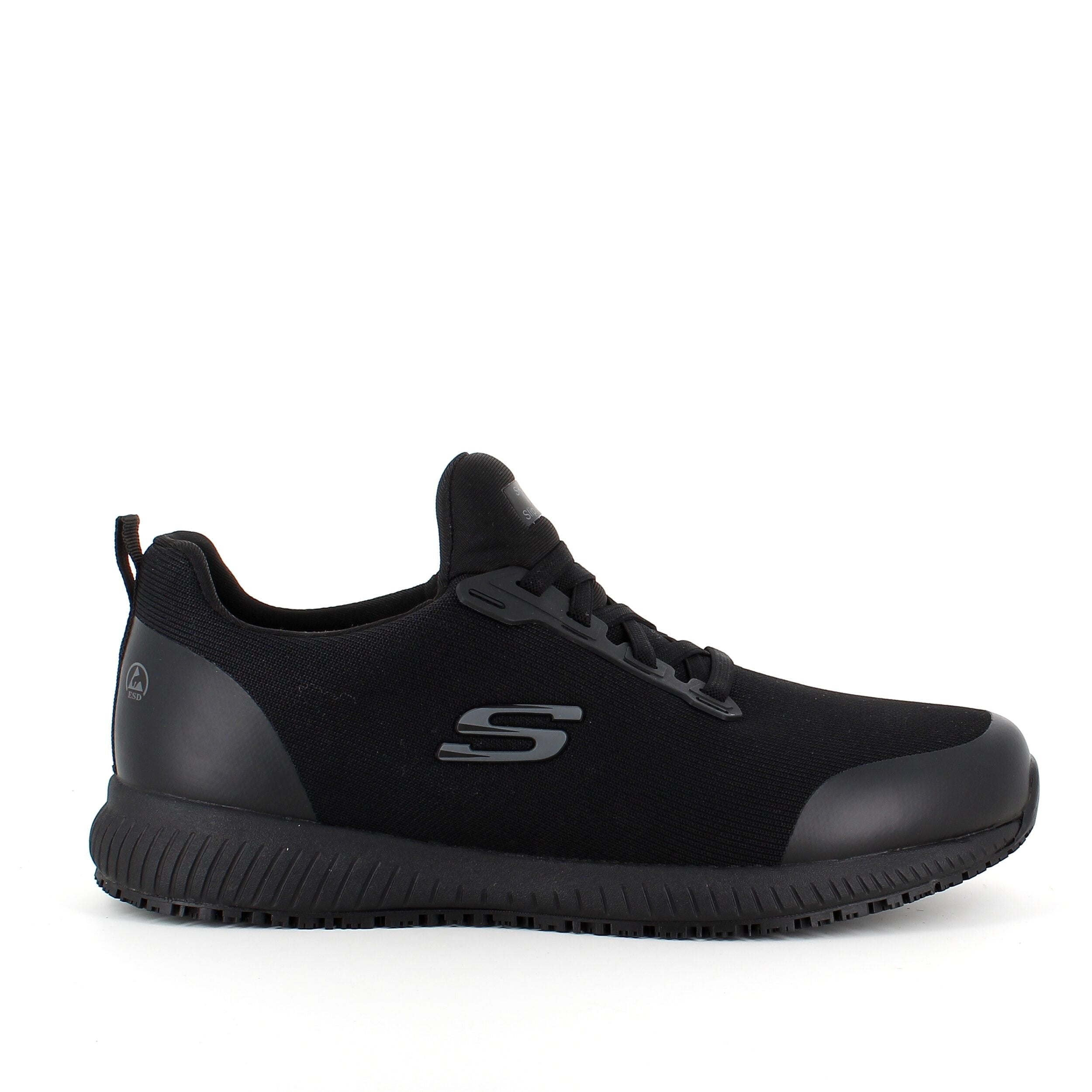 Svart Skechers arbeidssko med ESD