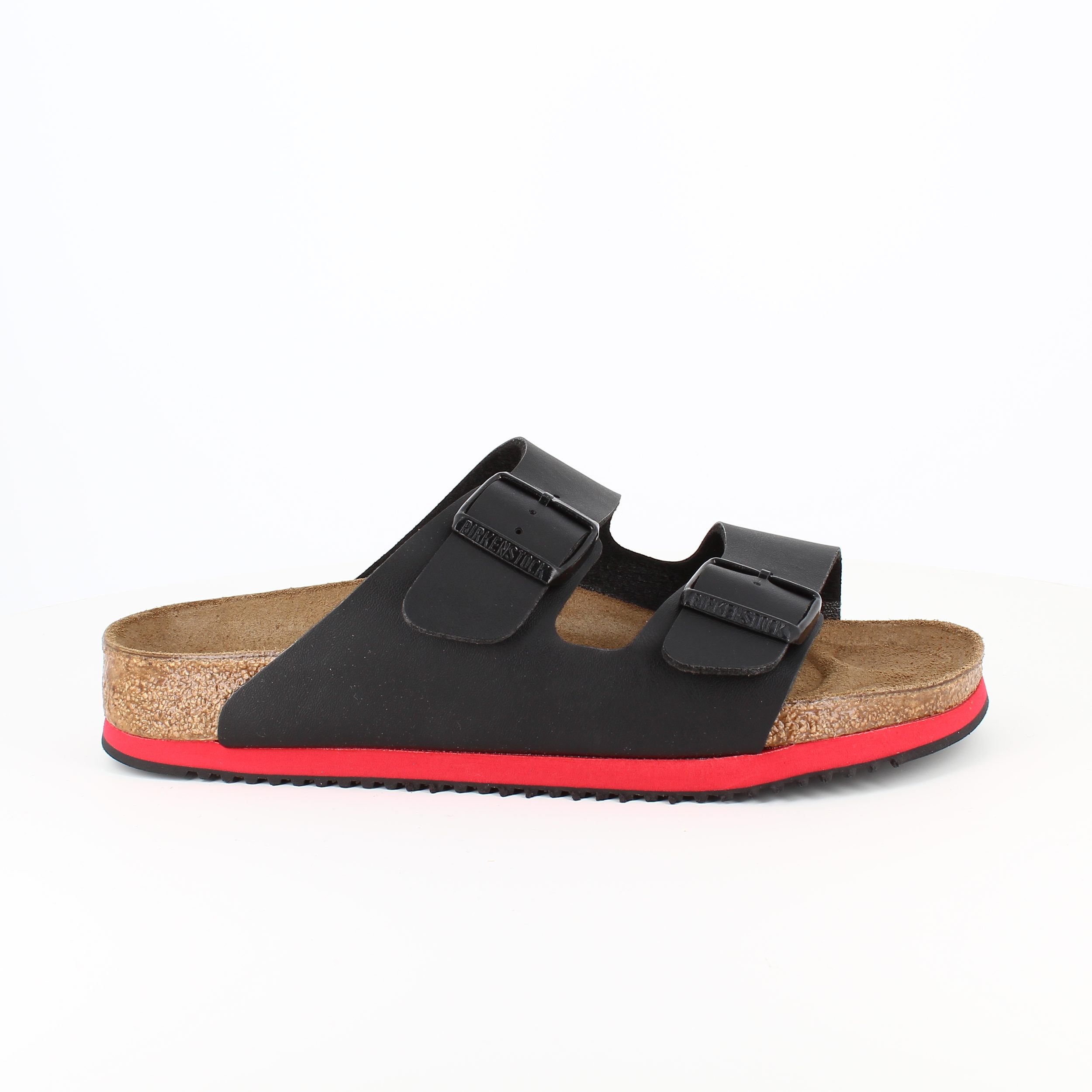 Sort Arizona-sandal fra Birkenstock med sklisikre såler