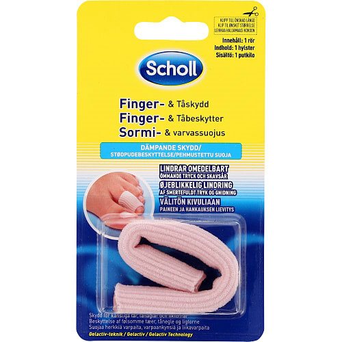 Scholl finger- og tåbeskytter – myk beskyttelse mot trykk, vabler og liktorn
