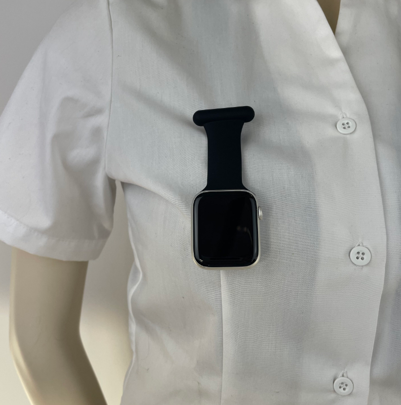 Svart silikonrem til Apple Watch for sykepleiere
