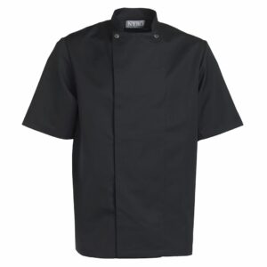 Nybo Sort Unisex Take Away Kokkejakke, Kortermet, Komfortabel passform