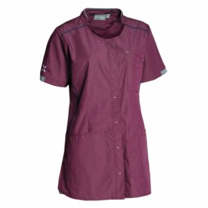 Nybo Bordeaux Dame Sporty Tunika, Kortermet, Justerbar Midje, Fleksibel, Mobillommer
