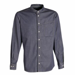 Nybo Denimblå Unisex New Nordic Gastrojakke — lange ermer, elastisk og komfortabel
