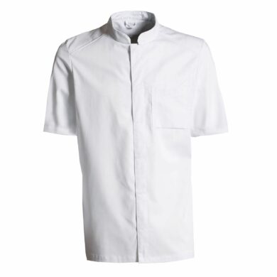 Nybo Hvit Unisex New Nordic kokkejakke, kortermet, komfortabel passform, pustende