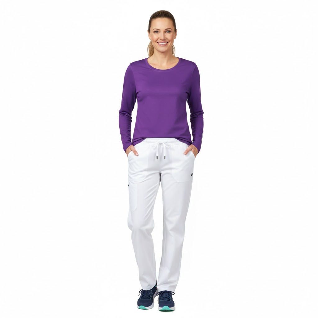 Langermet dame t-skjorte i lilla