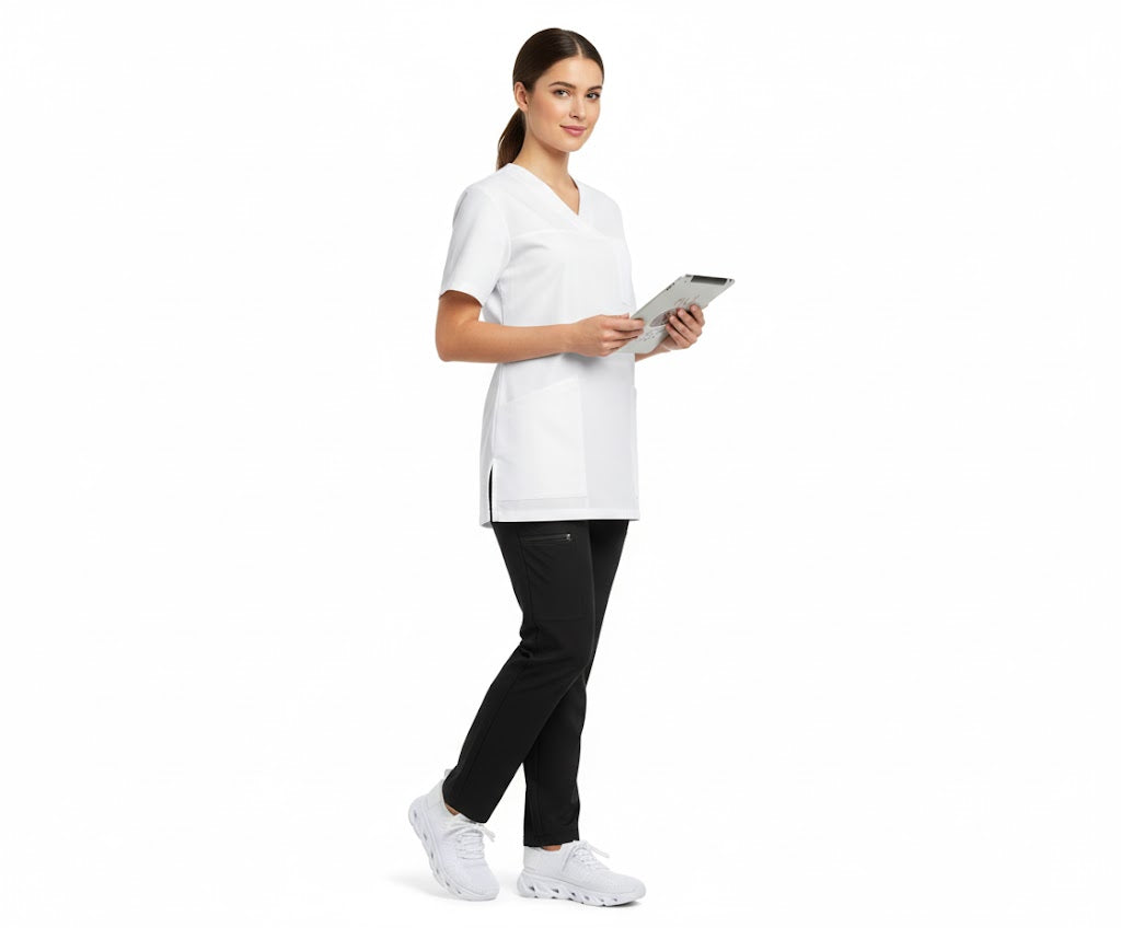 Nybo Hvit Unisex Heart Busseronne – pustende, romslig passform