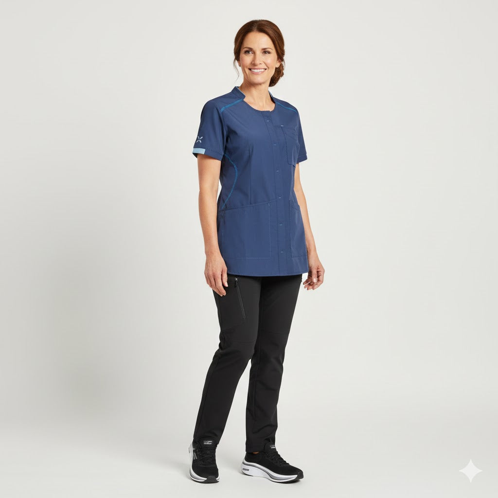 Nybo Navy Dame Sporty tunika - fleksibel, figursydd, med praktiske lommer