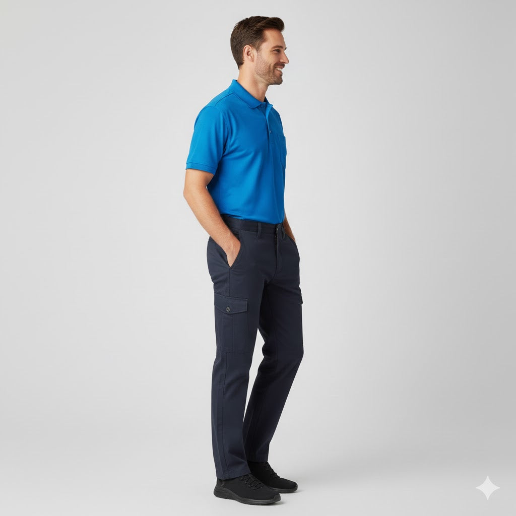 Nybo Navy herrebukse Perfect Fit Chino, justerbar midje, slitesterk