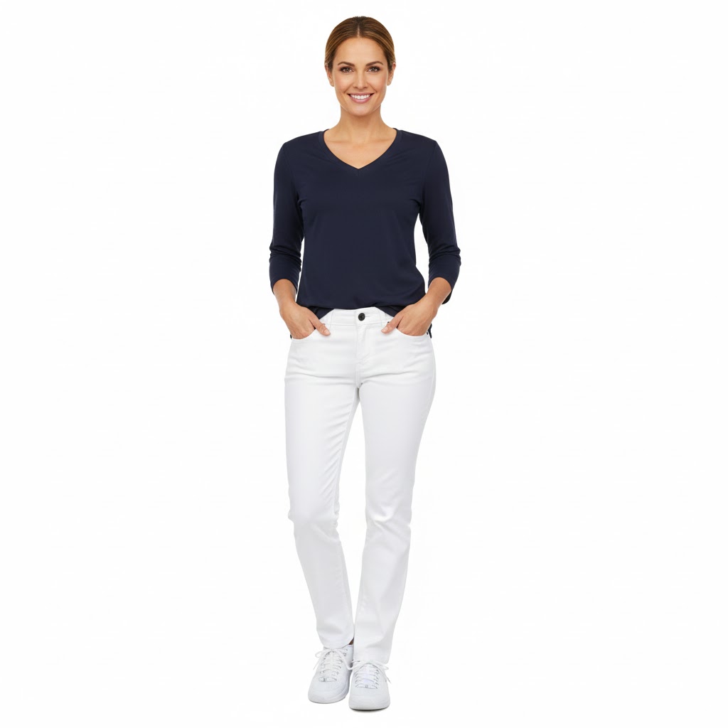 Nybo Hvit damejeans, Harmony, Twiggy-passform, stretch