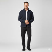 Nybo Navy Herre Shirts &amp; Outdoort Microfleece Cardigan, Antipilling, Elastisk nederkant