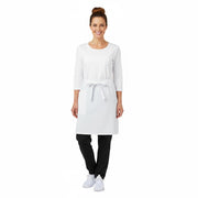 Nybo hvitt unisex pick-up-forkle med forstykke og lomme