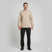 Nybo Khaki Unisex New Nordic kokkejakke, langermet, komfortabel og elastisk