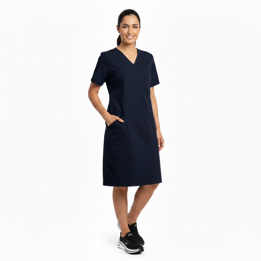 Nybo Navy dame Charisma-kjole, avrundet splitt-hals, innsvinget