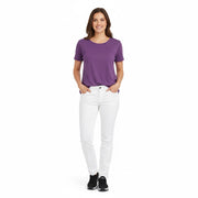 Nybo Harmony hvite damejeans — stretch, moderne passform, justerbar elastikk