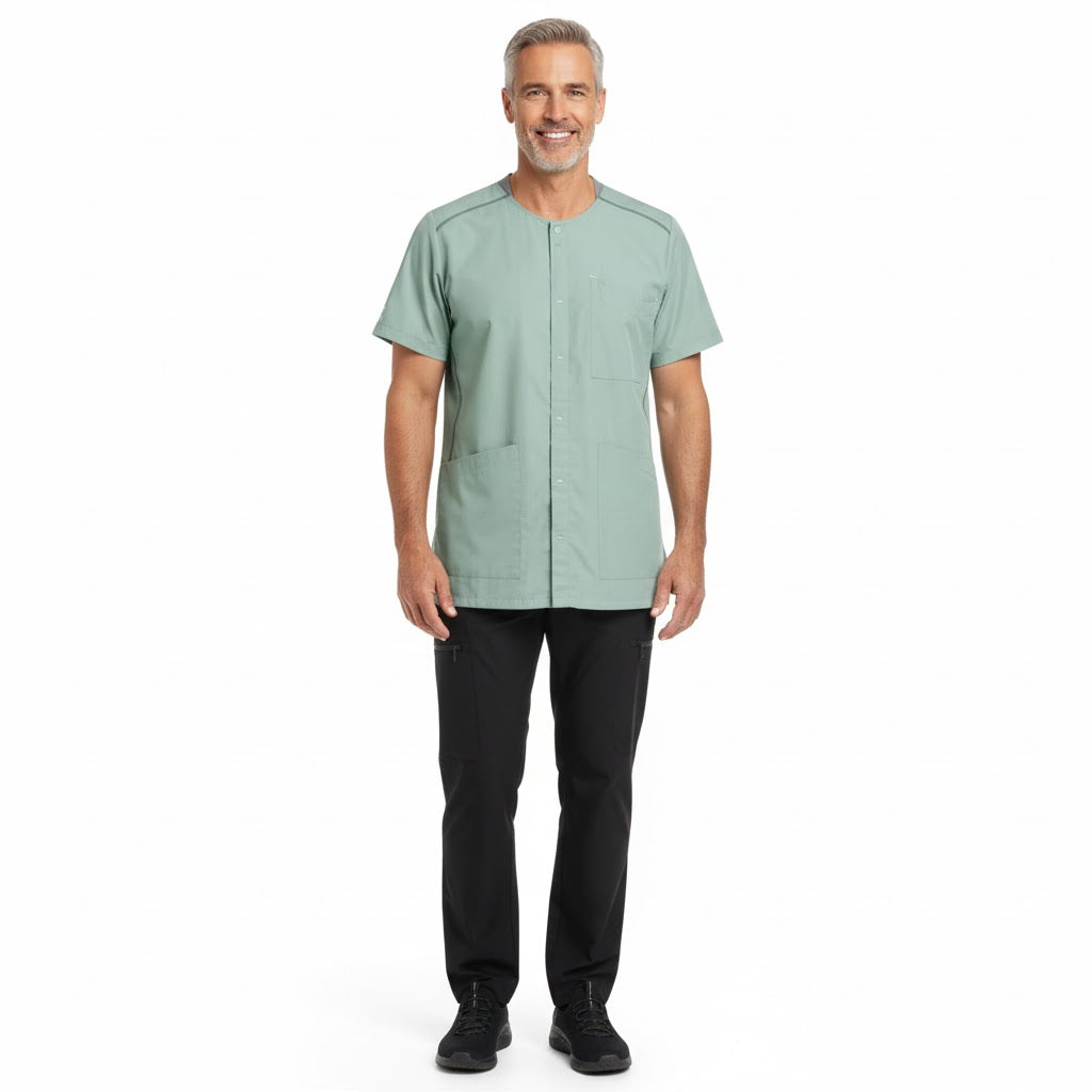 Nybo Lysegrønn Unisex Sporty Tunika, Fleksibel, Slisser & Justerbare Ermer