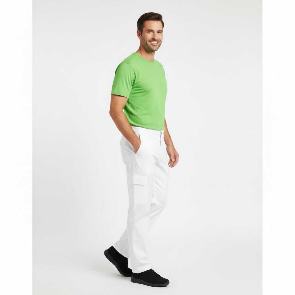 Nybo Hvite Herre Perfect Fit Chinos, Justerbar Midje, God Passform