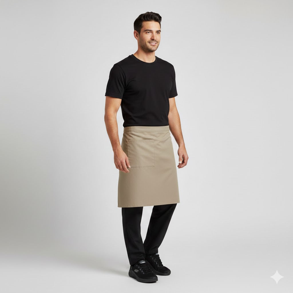 Nybo Khaki Unisex Pick-up-forkle med forstykke og lomme