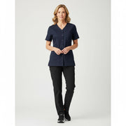 Nybo Charisma dametunika, Navy - V-hals og sideslits