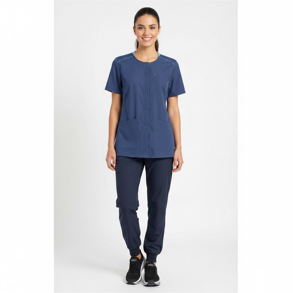 Nybo Navy unisex sporty tunika med slits for bevegelsesfrihet