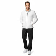 Nybo Hvit Herre Shirts & Outdoort mikrofleece-cardigan, antipilling, elastikk i nederkant